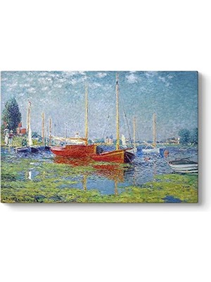 Mey İthalat Claude Monet - Red Boats At Argenteuil Tablosu 45 x 30