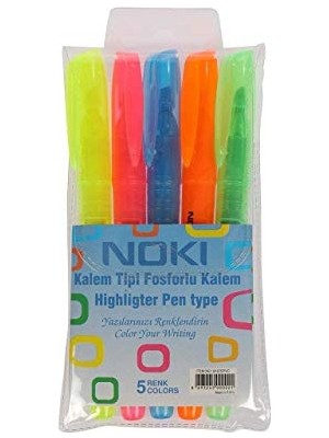 Mey İthalat Kalem Tipi Fosforlu Kalem, 5 Renk (91875PVC)