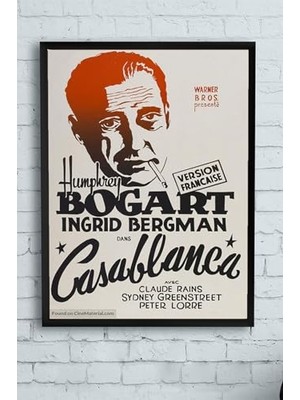 Mey İthalat (PSTER10438) Casablanca-Kazablanka Film Afişi Çerçeveli Tablo 5 (50X70 Cm)