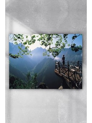 Mey İthalat PSTER4013 Yeşil Dağ Manzara Poster (80X115 Cm)