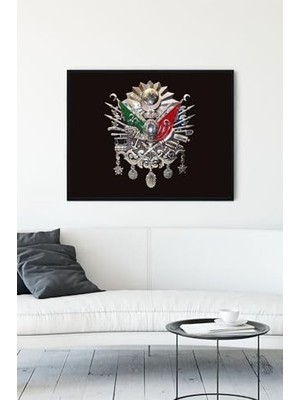 Mey İthalat PSTER12917 Osmanlı Tuğrası Çerçeveli Tablo (50X70 Cm)