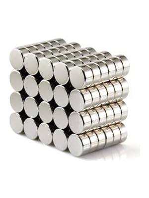 Mey İthalat 25 Adet 6 mm x 2 mm Yuvarlak Güçlü Neodyum Mıknatıs, 25'li Paket