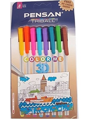 Mey İthalat Triball Color Me Tükenmez Kalem Seti, 1.0 Mm, 8'li