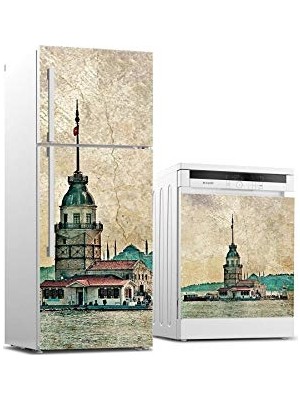 Mey İthalat Sticker Kaplama, Kız Kulesi Vintage, Buzdolabı ve Bulaşık Makinası Beyaz Eşya
