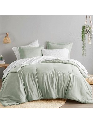 Mey İthalat Ikiz Yorgan Seti - 2 Adet (1 Mikrofiber Yorgan ve 1 Parça) Çiftlik Evi Boho Nevresim Takımı, Ikiz/ikiz Xl, Adaçayı