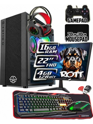 Warbox Rott 16GB Ram X5650 Işlemci 256GB SSD R7 240-4GB E.kartı 22" Monitör Gaming Takım Bilgisayar