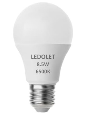 Mey İthalat 8,5W E27 LED Ampul, Beyaz Işık, 6500K