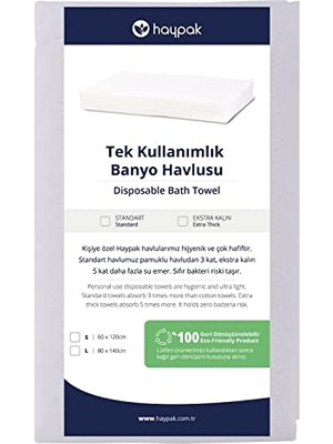 Mey İthalat Tek Kullanımlık Banyo Havlusu, Standart Kalınlık, 80 * 140-15 Adet