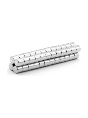 Mey İthalat 50 Adet Yuvarlak Neodyum Mıknatıs, 4x4 Mm, Güçlü Magnet