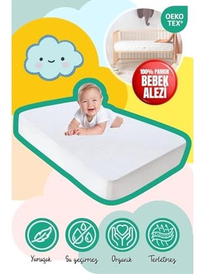 Mey İthalat Bebeğiniz Için 360° Yüksek Koruma: Su Geçirmez, Antibakteriyel ve Kaliteli Mikro Bebek Alez Beyaz-70 x 140