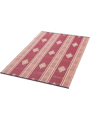 Mey İthalat Kilim, 1. Kalite - Çift Mekik Dokuma, Leke Tutmaz, Balkon Bahçe Kamp Için Yer Hasırı Sergi Kilimi (Kırmızı, 180 x 230 Cm), Plastik Hasır
