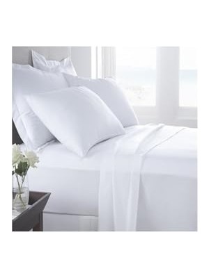 Mey İthalat Çift Kişilik Çarşaf Seti 240X260 cm Beyaz Pamuk Polyester Karışımı Otel Serisi