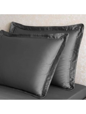 Mey İthalat x Tencel™ Lyocell 2'li Volanlı Yastık Kılıfı Antrasit