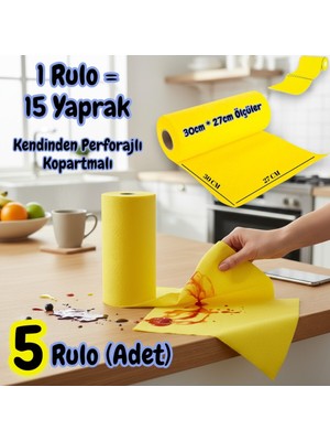 Softtex Rulo Temizlik Bezi 27X30CM 15LI - 5 Rulo