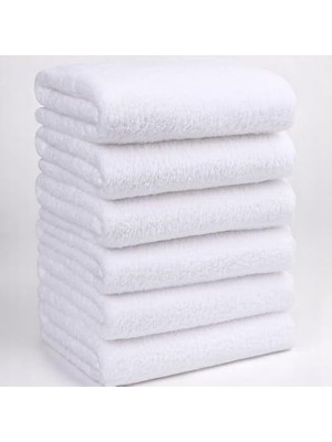 Mey İthalat 6'lı Beyaz Banyo Havlusu, 70X140 Cm, 490 G, %100PAMUK, Spa ve Otel Havlusu