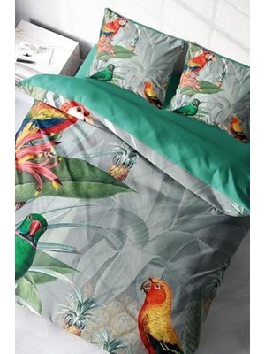 Mey İthalat %100 Pamuk Saten Çift Kişilik Nevresim Takımı Parrot World, MONOHOME39691