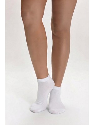 Dore Kadın Naturel Fiber Patik Çorap - Beyaz