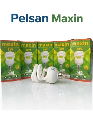 Pelsan Maxin 8W Günışığı E14 Ampul 5 Adet