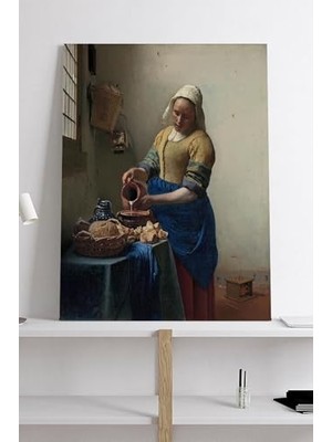 Mey İthalat (PSTER19035) The Milkmaid; Süt, Johannes Vermeer Sanatsal Kanvas Tablo 21 x 30