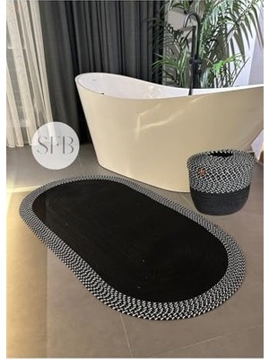 Mey İthalat Jüt; Sepetli Banyo, Mutfak, Balkon Paspas Takımı, Mutfak Halısı, Banyo Paspası, Yıkanabilir Paspas 60 x 100 Çöp Sepetli