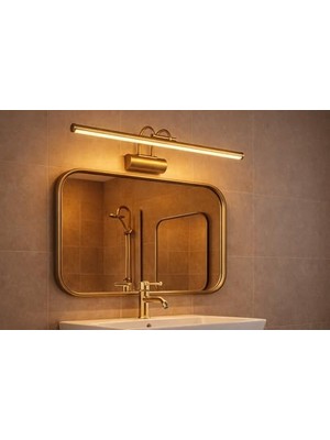 Mey İthalat Şarjlı LED Flüt Resim Apliği, 6W, 3200K Gün Işığı, 35 Cm, IP20, Gold Kasa