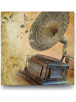 Mey İthalat Gramofon Tablosu, 70X70 cm