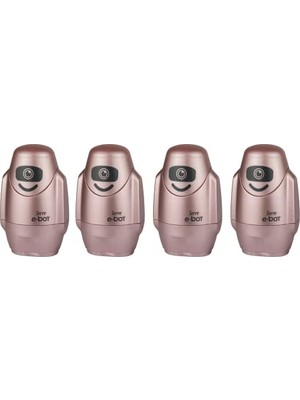 Mey İthalat E-Bot Silgili Kalemtıraş Metalik Roze 4'lü Set