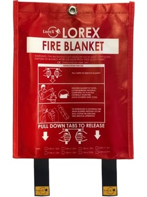 Mey İthalat Lorex LR-FB1010CP Premium Serisi Çantalı Yangın Battaniyesi, 100 cm x 100 cm