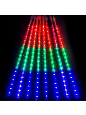 Mey İthalat Rgb LED Ampul Saçak Işık, 45 Cm, 8 Adet, Iç ve Dış Mekan Kullanımı
