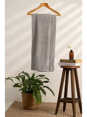 Mey İthalat Gri Oppolo Banyo Havlusu, 70X140