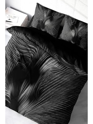 Mey İthalat Gray Motion 3D Pamuk Saten Çift Kişilik Nevresim Takımı, MONOHOME18955