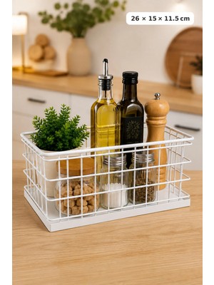 Suntel Metal Tel Düzenleyici Sepet Seti – Çok Amaçlı Dolap, Mutfak ve Banyo Organizer