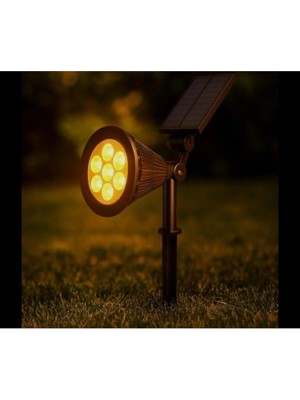 Eser Ticarett 7W CT-7310 Amber Solar Bahçe Armatürü Çim Kazıklı (Güneş Enrji Şarjlı)