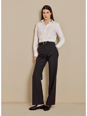 Brooks Brothers Antrasit Kadın Yün Karışımlı Pantolon BBSS26FPT018