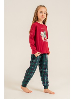 Arnetta %100 Pamuk Uzun Kol Kız Çocuk Pijama Takım 3732