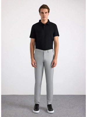 Süvari Gri Erkek Slim Fit Mikro Desen Pantolon PN2020500766