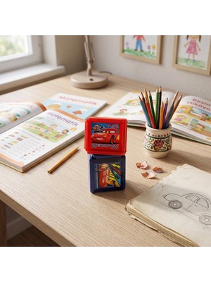 Bakgelal Disney Cars Lisanslı Hazneli 3 Delikli Kalemtıraş – Şimşek Mcqueen 1 Adet