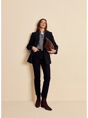 Brooks Brothers Lacivert Kadın Regular Fit Ceket BBFW26FBL001