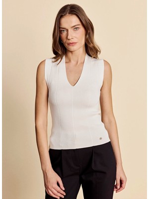 Brooks Brothers Ekru Kadın Fitilli Desen Bluz BBFW26FKB001