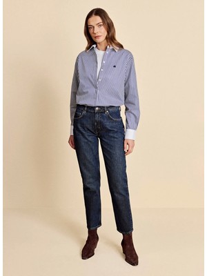 Brooks Brothers Lacivert Kadın Denim Pantolon BBFW26FDP001