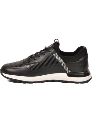 Voyager Siyah Hakiki Deri Erkek Memory Taban Casual Sneaker M033 M