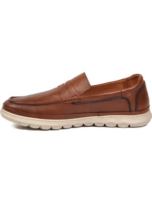 Voyager Taba Hakiki Deri Yumuşak Rahat Tabanlı Erkek Casual Ayakkabı Loafer M556 M