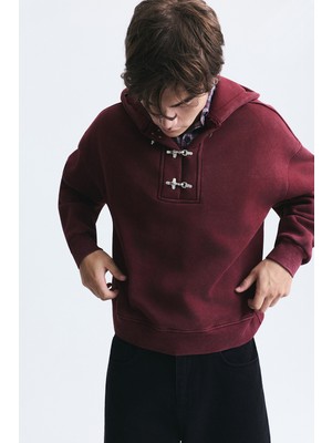 Vamos Boxy Fit Metal Klips Kapama Sweatshirt