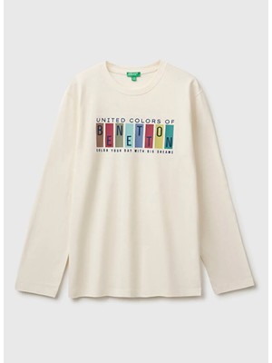 United Colors Of Benetton Ekru Erkek Çocuk T-Shirt 226A3ATNC10UD0R2-EJ_TIŞÖRT