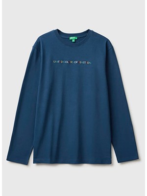 United Colors Of Benetton Lacivert Erkek T-Shirt 226A3ATNC10UD37T-EJ_TIŞÖRT