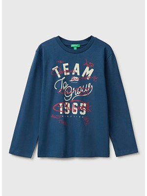 United Colors Of Benetton Mavi Erkek Çocuk T-Shirt 226A3ATNC10UF37T-T-SHIRT L/s