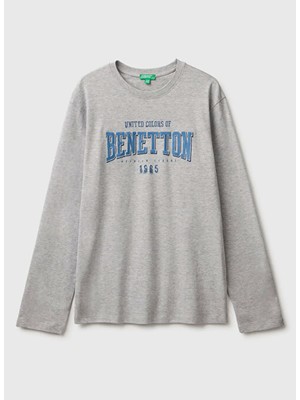United Colors Of Benetton Gri Erkek Çocuk T-Shirt 226A3ATNC10UD501-EJ_TIŞÖRT