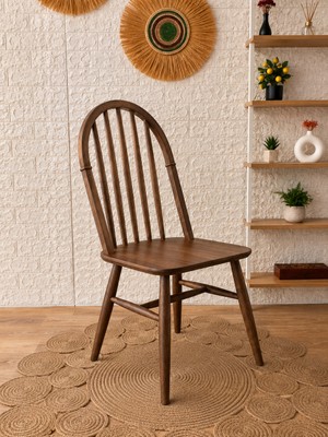 Silla Amerikan Sandalye Ceviz Ahşap Sandalye