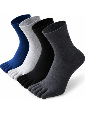 İkonik Socks 4'lü Bambu Mantar ve Koku Önler Parmaklı Çorap Seti
