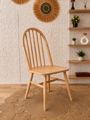 Silla Amerikan Sandalye Naturel Ahşap Sandalye
